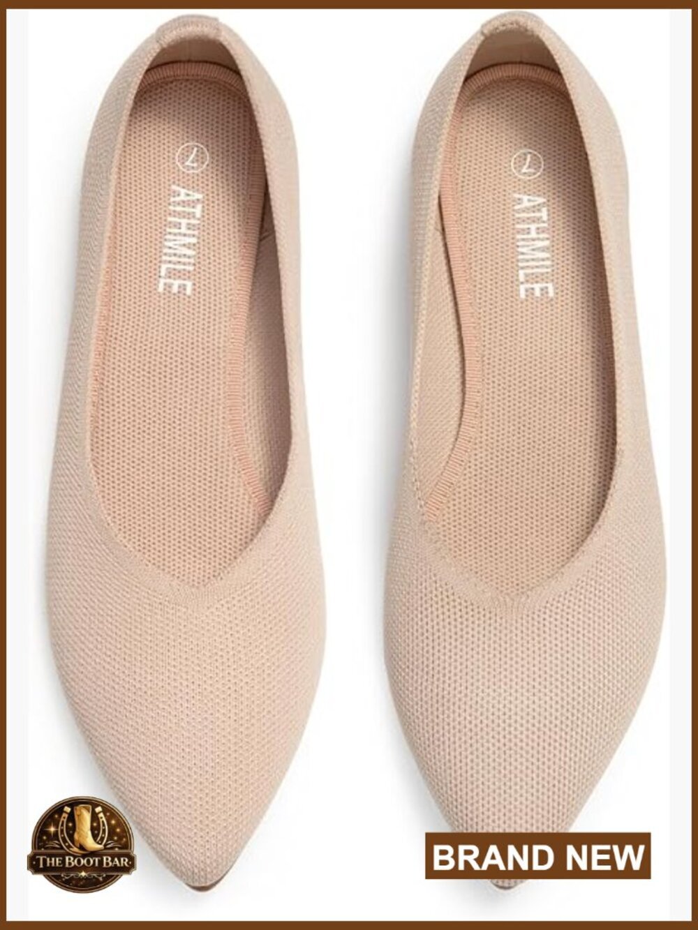 Pointed Toe Ballet Flats for Women - Knit Work Shoes Slip On Comfort
